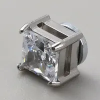 Clear Cubic Zirconia Square Clip-on Earrings