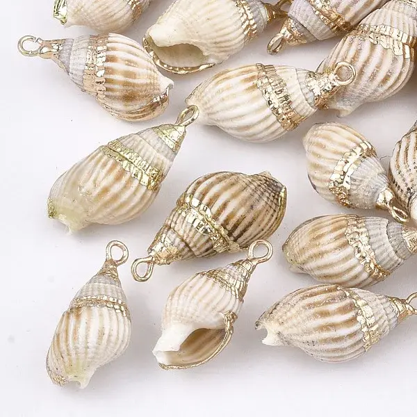 Electroplate Spiral Shell Pendants
