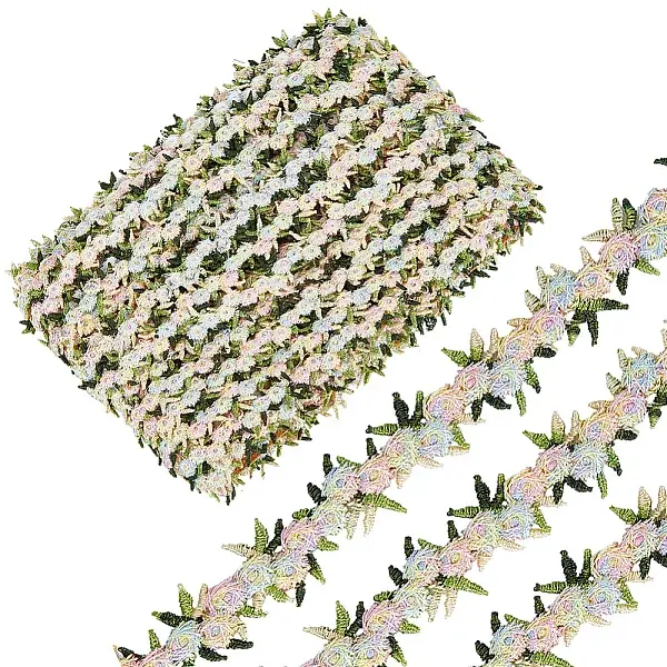 15 Yards Flower Polyester Embroidery Lace Ribbon