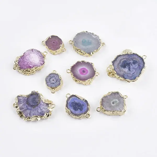 Natural Druzy Agate Links connectors