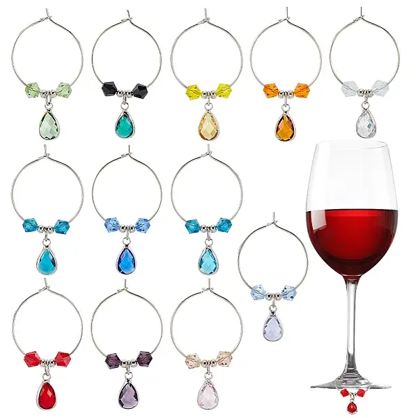 12Pcs Wine Glass Charms Sets