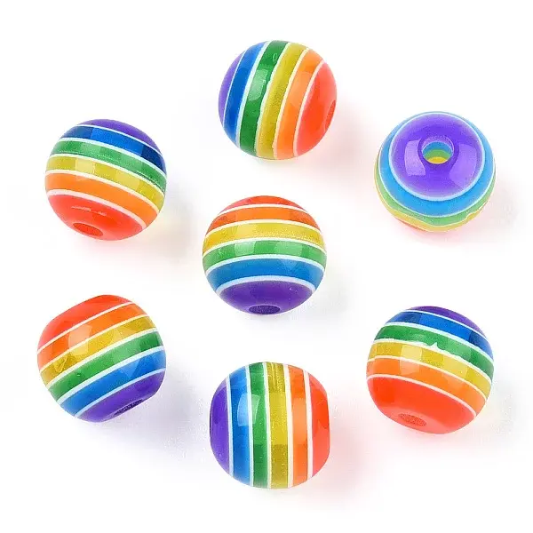 Transparent Stripe Resin Beads