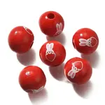 Valentine's Day Element Printed Wood Beads