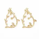 Brass Micro Pave Clear Cubic Zirconia Pendants