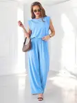 Resti Women's ribbed viscose set, sleeveless and with wide pants