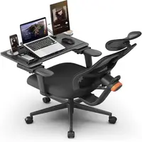 NEWTRAL MAGICH003 Ergonomic Chair + Detachable Workstation Desktop Black