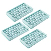 4 Pack 33-Cavity Plastic Round Ice Ball Mold for Making Frozen Whiskey Balls Popsicles and Lollipops - Blue