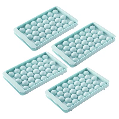 4 Pack 33-Cavity Plastic Round Ice Ball Mold for Making Frozen Whiskey Balls Popsicles and Lollipops - Blue