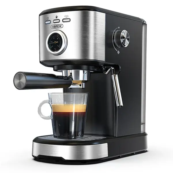 HiBREW H5A Semi Automatic Coffee Machine 1.2L Water Tank 15Bar & Smart Brew