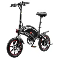 DYU D3F with Pedal Folding Moped Electric Bike 14 Inch Black