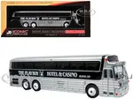1969 Eagle Model 05 Coach Bus "The Playboy Hotel &amp; Casino" Silver and Black Limited Edition to 504 pieces Worldwide 1/87 (HO) Diecast Model by Ic