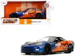 2006 Chevrolet Corvette Z06 333 "Spirit Racing" Blue Metallic and Orange with Black Hood and Top "Bigtime Muscle" Series 1/24 Diecast Model Car by Ja