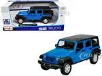 2015 Jeep Wrangler Unlimited Blue with Black Top "SE Trucks" Series 1/24 Diecast Model Car by Maisto