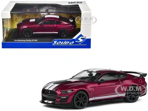 Shelby Mustang GT500 Fast Track Candy Purple with White Stripes 1/43 Diecast Model Car by Solido