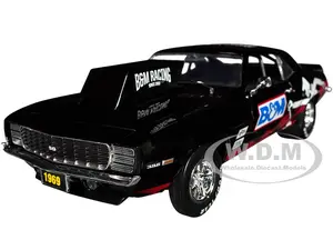 1969 Chevrolet Camaro SS/RS Black "B&amp;M Racing" Limited Edition to 6650 pieces Worldwide 1/24 Diecast Model Car by M2 Machines