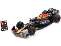 Red Bull Racing RB19 1 Max Verstappen "Oracle" Winner Formula One F1 "British GP" (2023) with Pit Board and Acrylic Display Case 1/18 Model Car by Sp