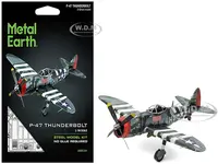 Model Kit Republic P-47 Thunderbolt Fighter Aircraft "The Jug" United States Army Air Forces (Moderate Difficulty) Steel Model by Metal Earth