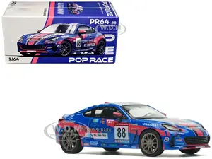 Subaru BRZ 88 Blue with Graphics "Tokyo Subaru Racing" 1/64 Diecast Model Car by Pop Race