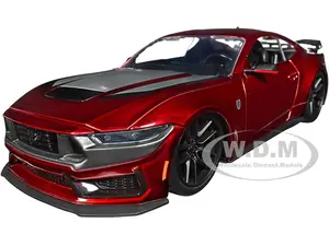 2024 Ford Mustang Dark Horse Candy Red with Gray Hood "Bigtime Muscle" Series 1/24 Diecast Model Car by Jada