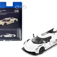 Koenigsegg Jesko Absolut Crystal White Metallic "Hypercar League Collection" 1/64 Diecast Model Car by PosterCars