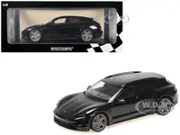 2021 Porsche Taycan CUV Turbo S Black Limited Edition to 480 pieces Worldwide 1/18 Diecast Model Car by Minichamps
