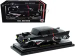 1957 Chevrolet 150 Sedan "Maj. Bruiser" Matt Black with Red Stripe and Shark Mouth Graphics Limited Edition to 6650 pieces Worldwide 1/24 Diecast Mod