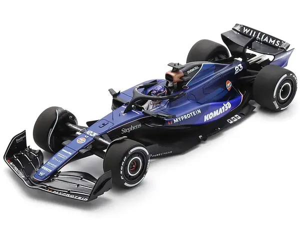 Williams FW46 23 Alex Albon "Williams Racing" Formula One F1 "Bahrain GP" (2024) with Acrylic Display Case 1/18 Model Car by Spark