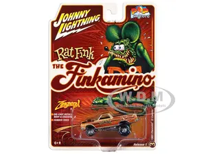 1965 Chevrolet El Camino Zinger "Finkamino" Beige with Graphics "Rat Fink" "Pop Culture" 2025 Release 1 1/64 Diecast Model Car by Johnny Lightning