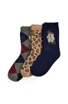 Dětské ponožky Polo Ralph Lauren 3-pack tmavomodrá barva, 447P03258001