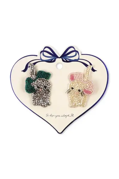 Dětské sponky Konges Sløjd 2 PACK BOW KITTY BEADED HAIR CLIP KS104048