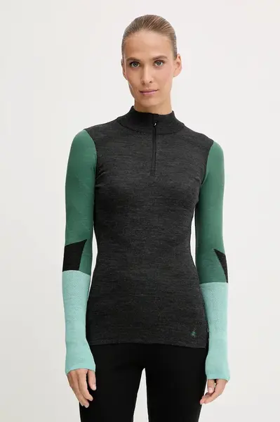 Funkční triko s dlouhým rukávem Smartwool Intraknit Thermal Merino Base Layer Colorblock černá barva, SW002837