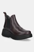 Kožené kotníkové boty Fly London MULK159FLY dámské, vínová barva, na platformě, P145159011