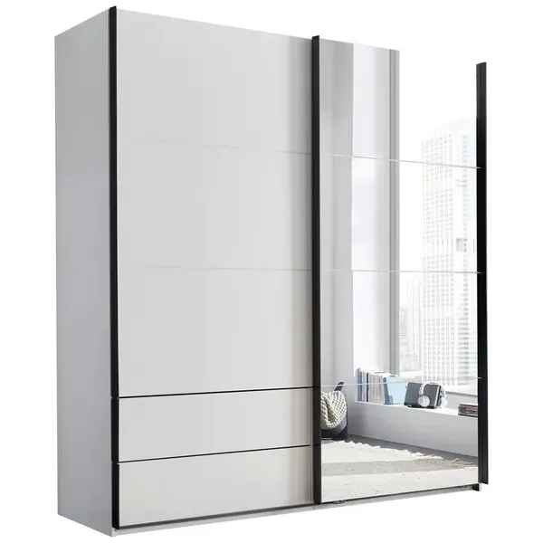 Xora SKŘÍŇ S POSOUVACÍMI DVEŘMI, černá, bílá, 215/225,5/60,5 cm