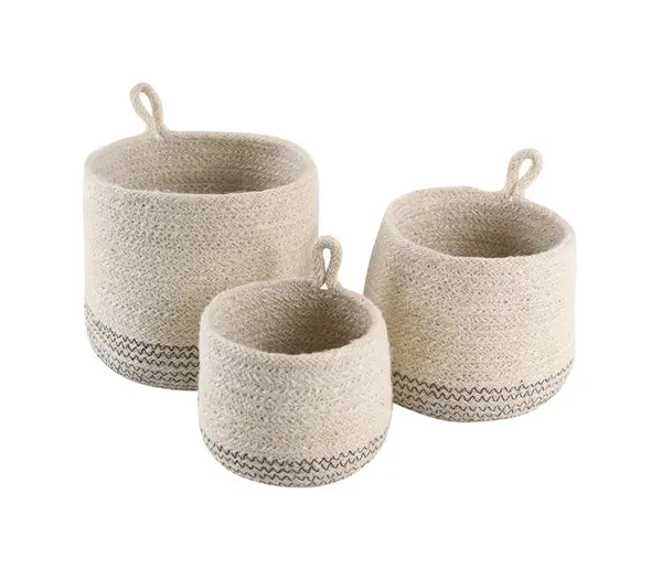 Toro Závěsný koš z mořské trávy 3 ks bílý