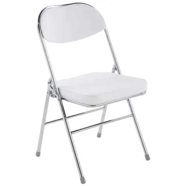 Skládací židle Liana, bílá ekokůže