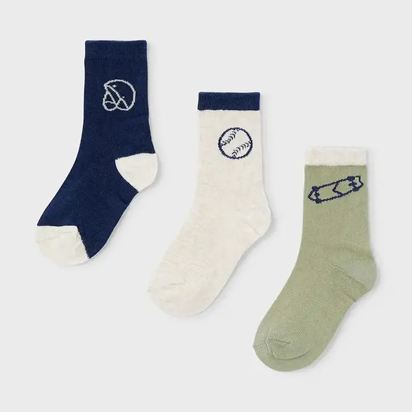 Dětské ponožky Mayoral 3-pack zelená barva, 10050