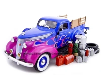 1937 Studebaker Pickup  Blue With Accessories 1/24 Diecast Car by Unique Replicas