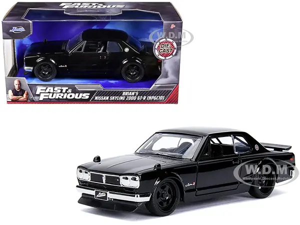 Brians Nissan Skyline 2000 GT-R (KPGC10) Black "Fast &amp; Furious" Movie 1/32 Diecast Model Car by Jada