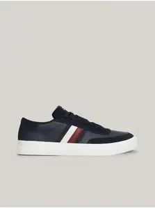 Tmavě modré pánské kožené tenisky Tommy Hilfiger - Pánské