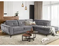Rohová sedací souprava Sergio, kouřově šedá látka, pravý roh