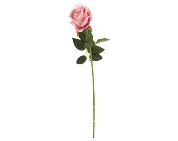 Umělá květina Růže 52 cm, světle růžová