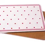 Korkové prostírání (2 ks) 29x21 cm, bílé s puntíky