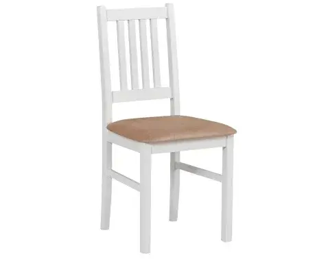 Jídelní židle Bono, bílá/béžová látka