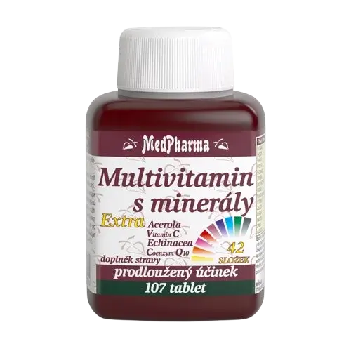 MEDPHARMA Multivitamín s minerály + extra C 107 tablet