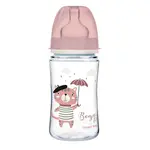 CANPOL BABIES Lahev se širokým hrdlem Bonjour Paris růžová 240 ml