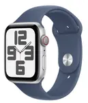 APPLE Watch SE (2024) Cellular 44mm Stříbrný hliník s denimovým sportovním řemínkem M/L