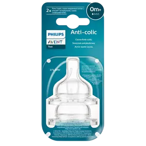 PHILIPS AVENT Anti-colic Dudlík na láhev č.1, novoroz.průtok, 0m+ 2 ks