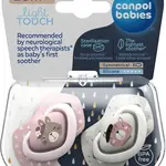CANPOL BABIES Set symetrických silikonových dudlíků 18m+ Bonjour Paris růžový 2 ks