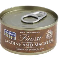 FISH4CATS Konzerva pro kočky Finest sardinka s makrelou 70 g