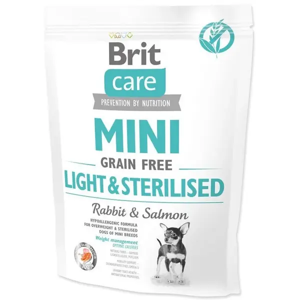 Brit Care Mini GF Light & Sterilised Rabbit & Salmon 400 g | Granule pro psy